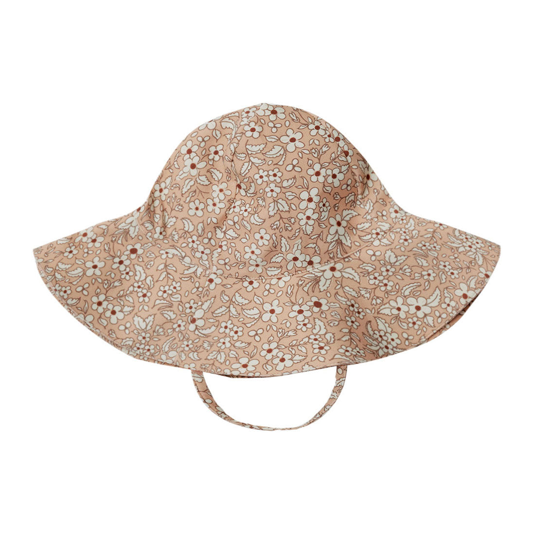 Quincy Mae Apricot Floral Sun Hat