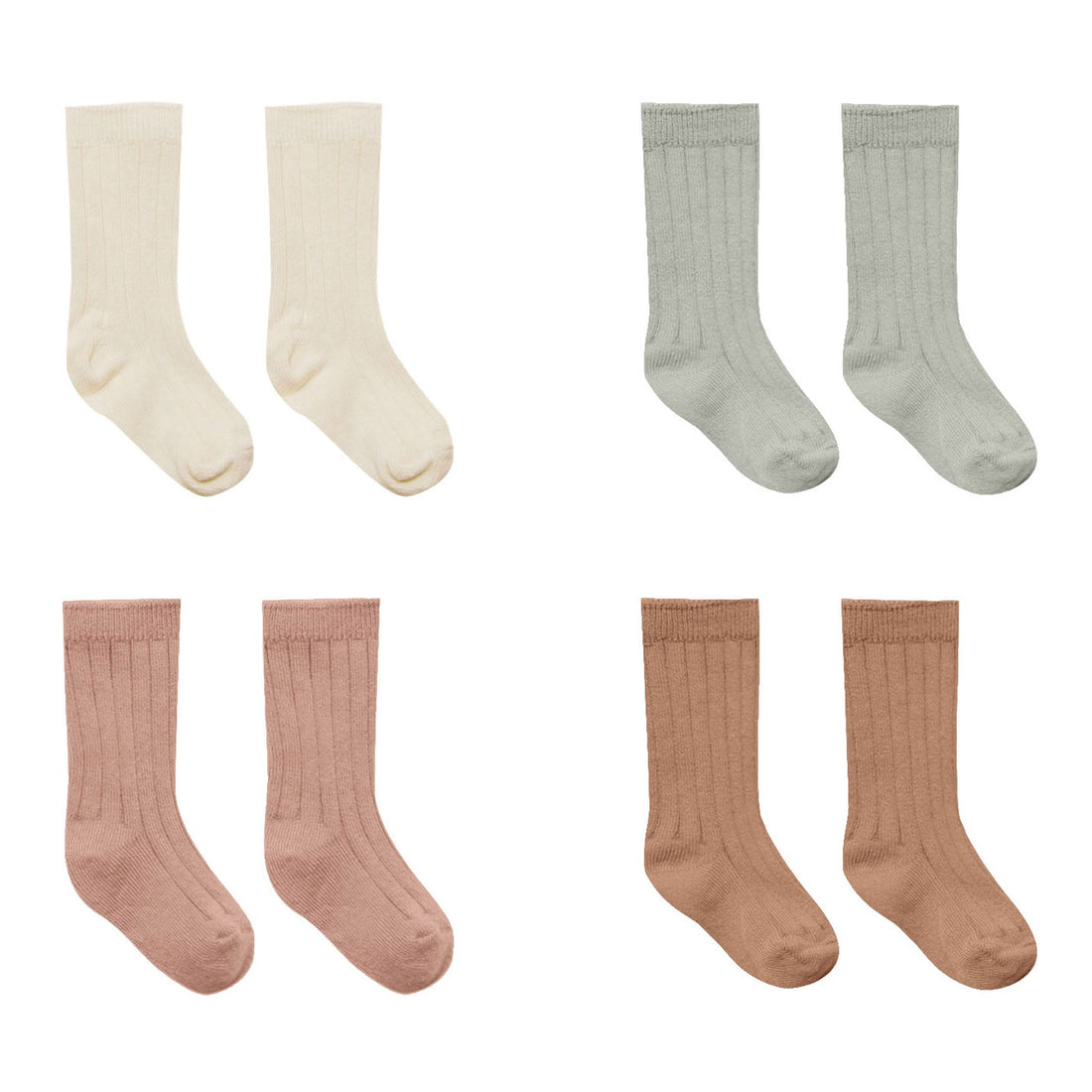 Quincy Mae Socks, Set Of 4 | Ivory, Pistachio, Lilac, Clay