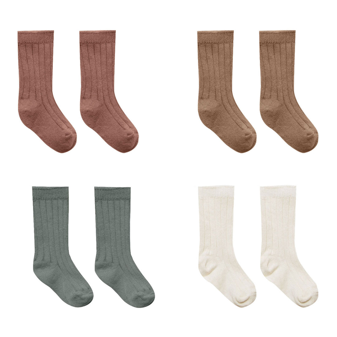 Quincy Mae Socks, Set Of 4 | Ivory, Dusk, Pecan, Cocoa