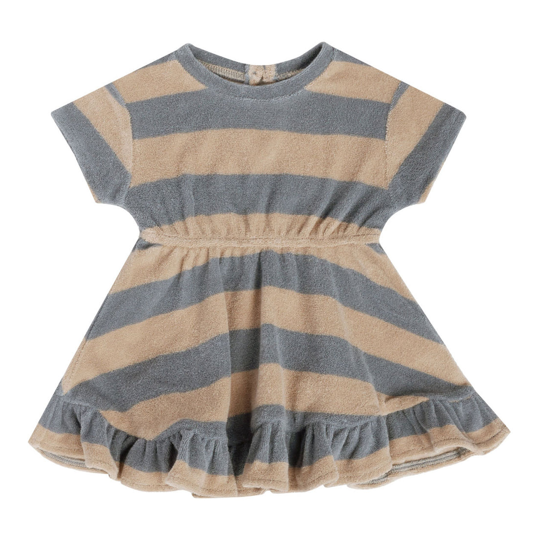 Quincy Mae Terry Dress Set | Ocean + Latte Stripe