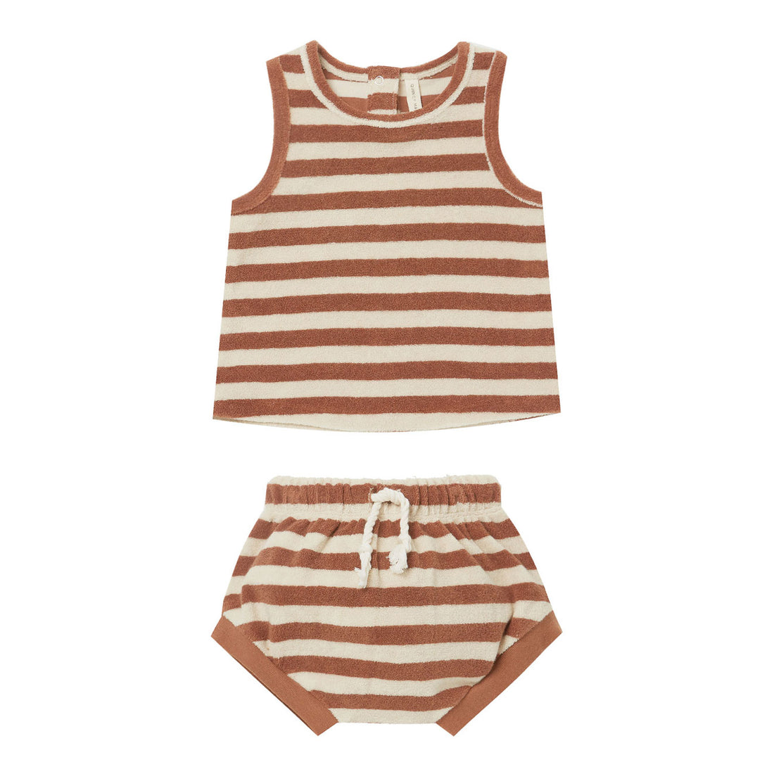 Quincy Mae Terry Tank + Short Set | Amber-Stripe