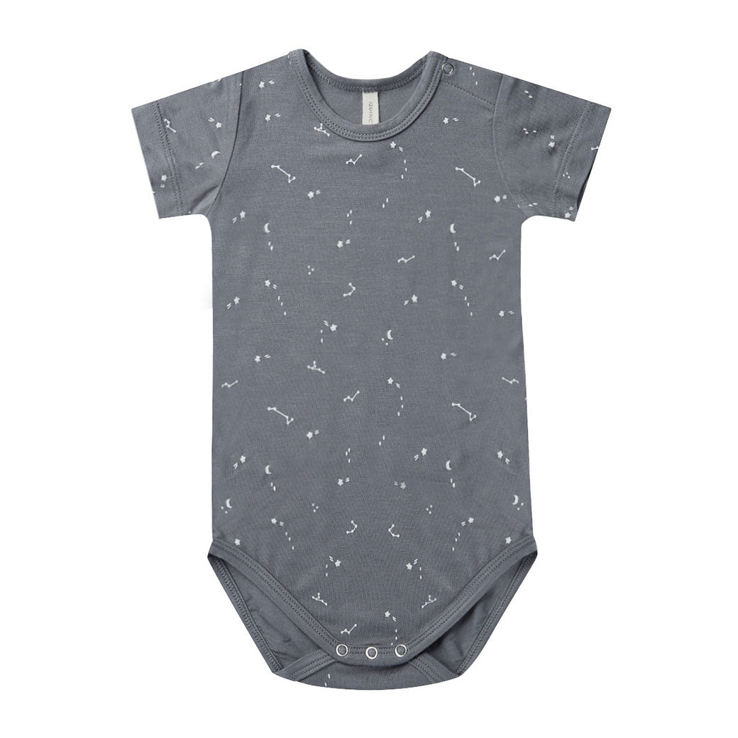 Quincy Mae Bamboo Shortsleeve Bodysuit | Washed-Indigo