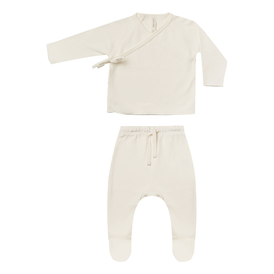 Quincy Mae Wrap Top And Pant Set-Ivory