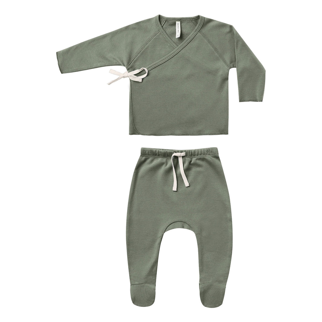 Quincy Mae Wrap Top And Pant Set-Basil