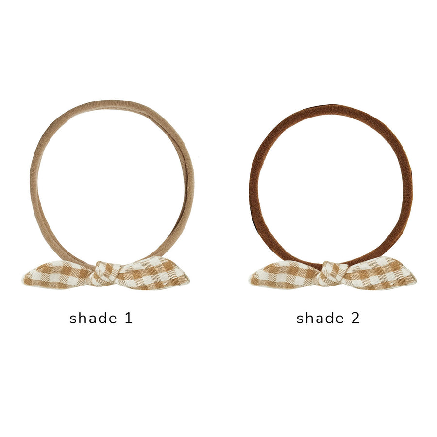 Quincy Mae Little Knot Headband-Honey Gingham