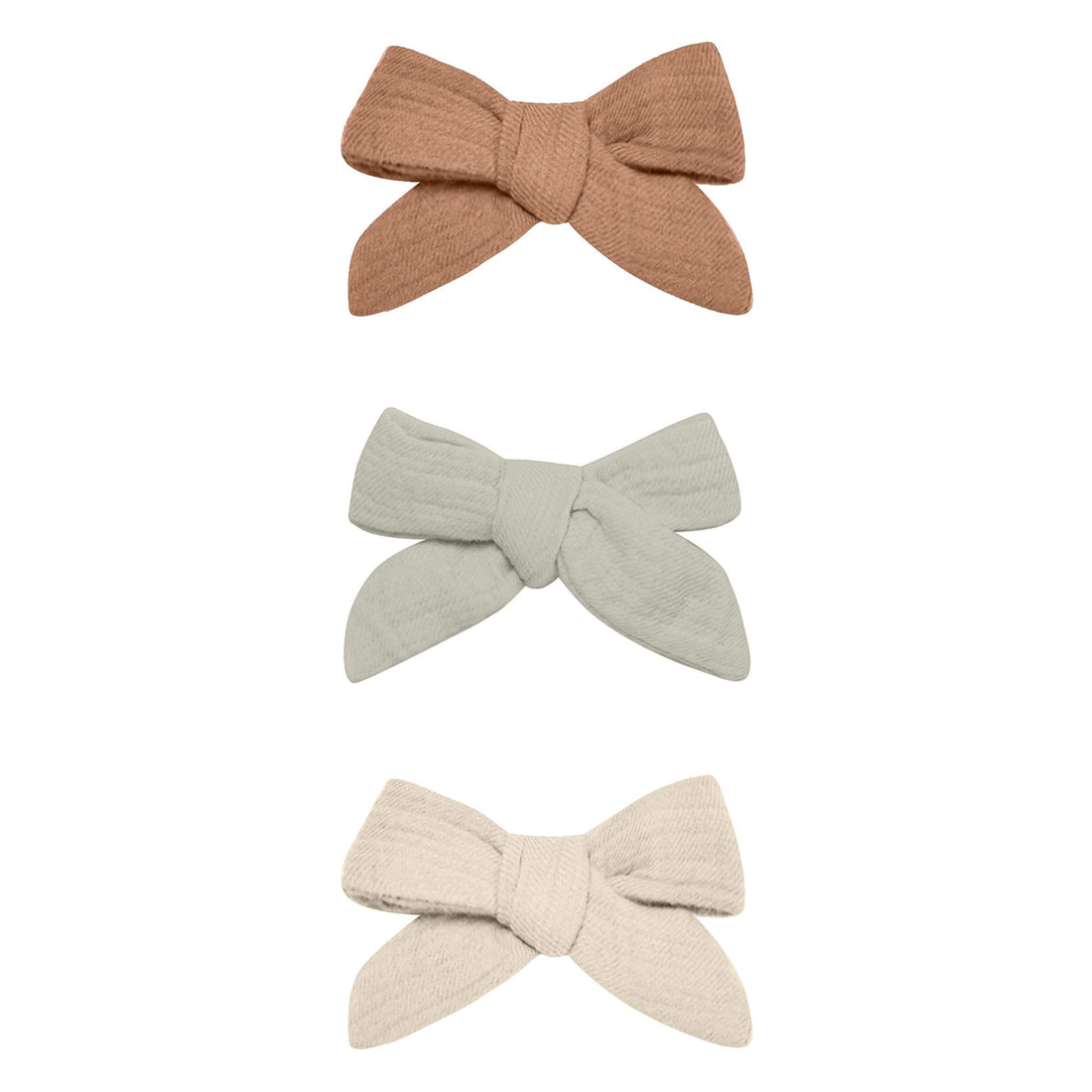 Quincy Mae Bow W. Clip, Set Of 3 | Clay, Pistachio, Natural