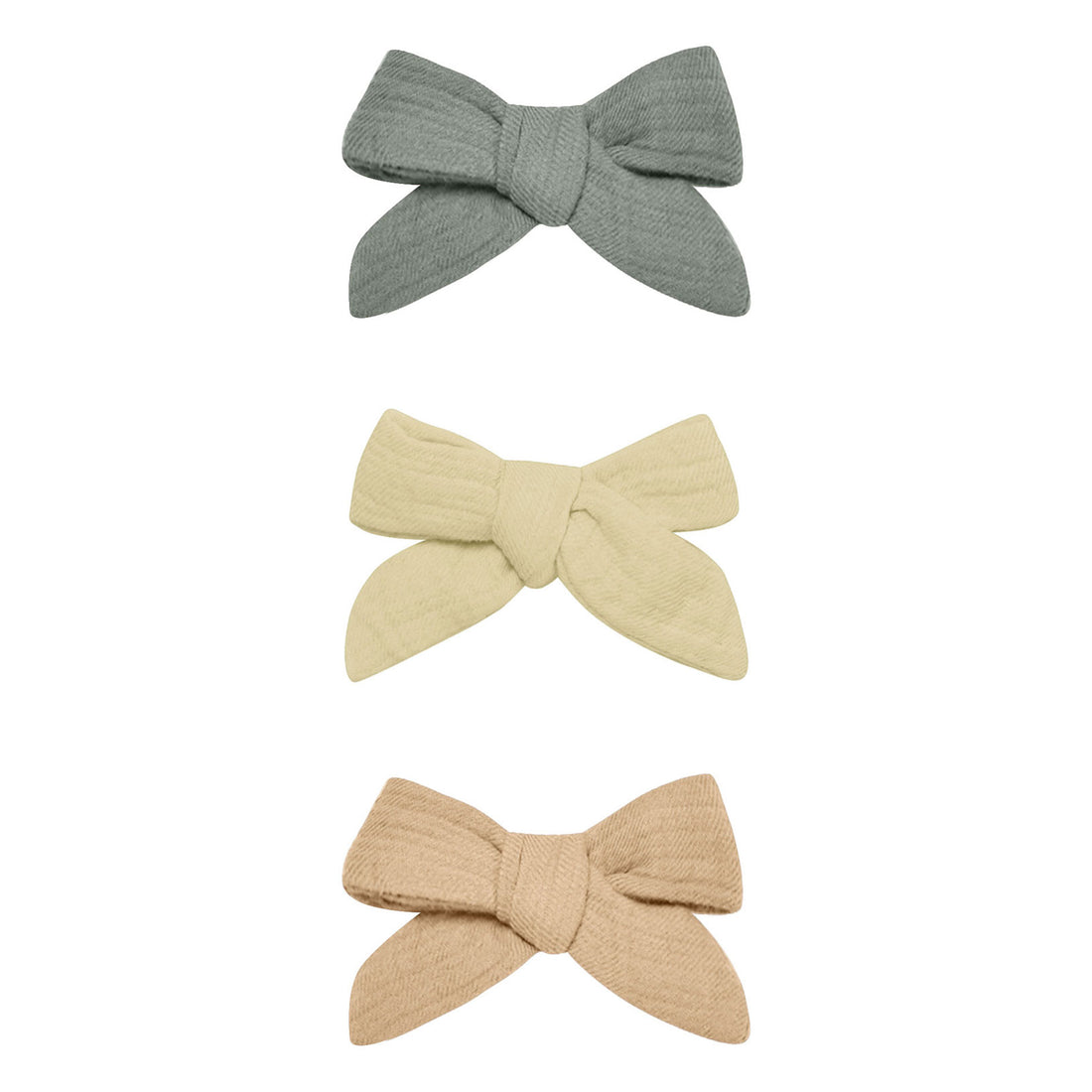 Quincy Mae Sea Green, Yellow, Apricot Bow W. Clip, Set Of 3