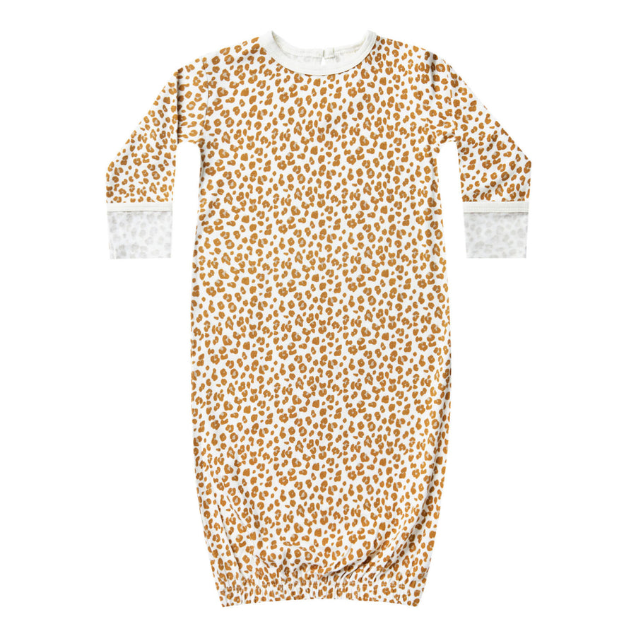 Quincy Mae Bamboo Baby Gown | Cheetah