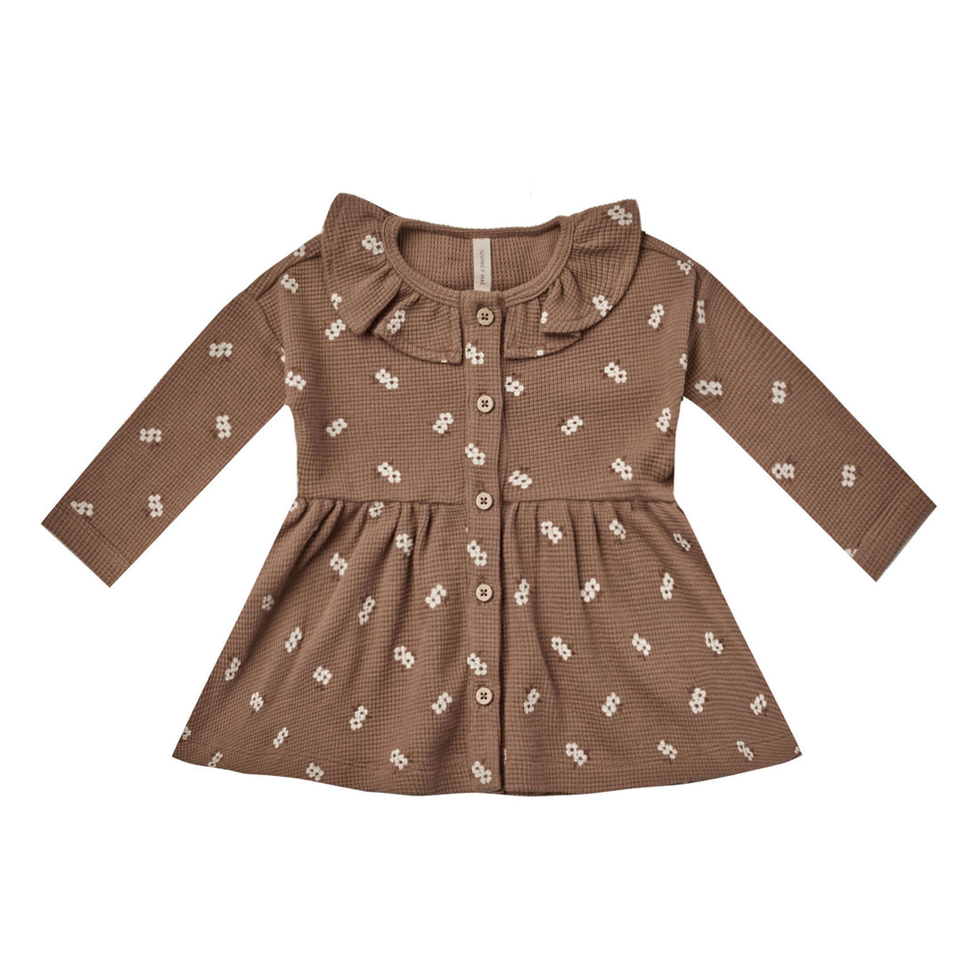 Quincy Mae Waffle Button Dress | Cocoa Floral