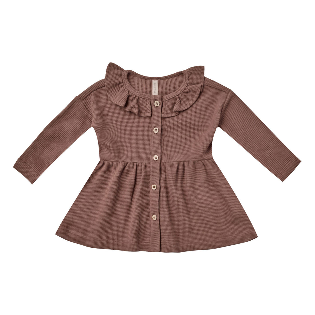 Quincy Mae Waffle Button Dress | Pecan