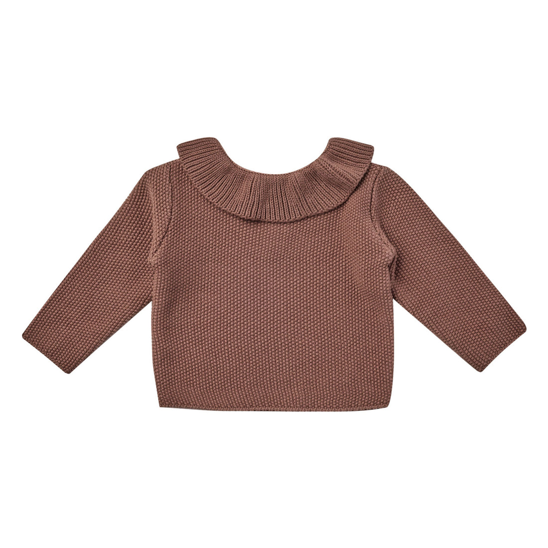 Quincy Mae Ruffle Collar Knit Sweater | Pecan