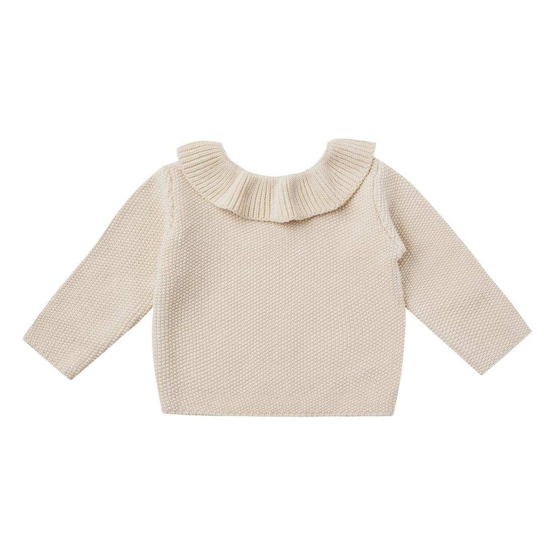Quincy Mae Ruffle Collar Knit Sweater | Natural