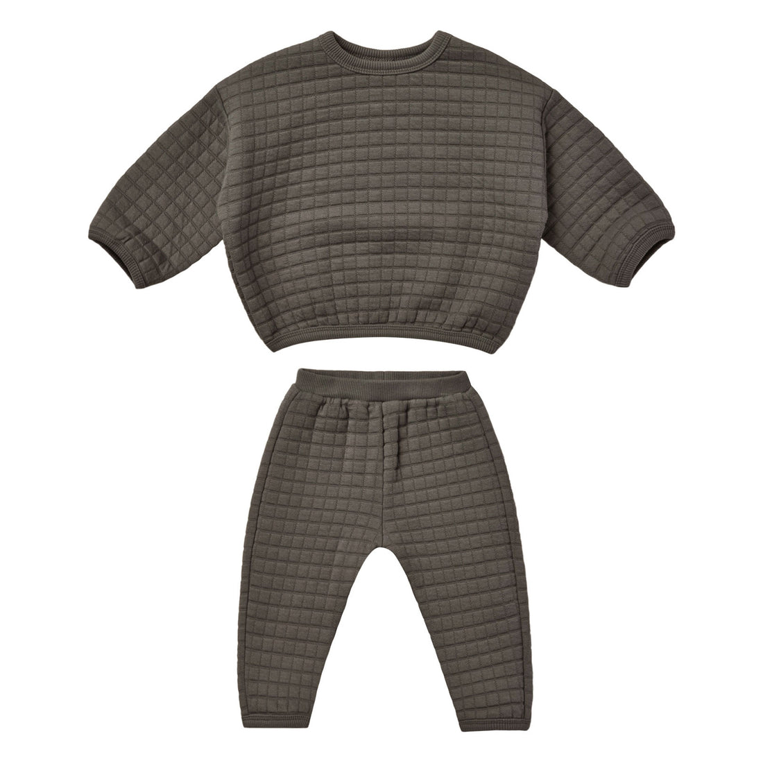 Quincy Mae Quilted Sweater + Pant Set | Charcoal