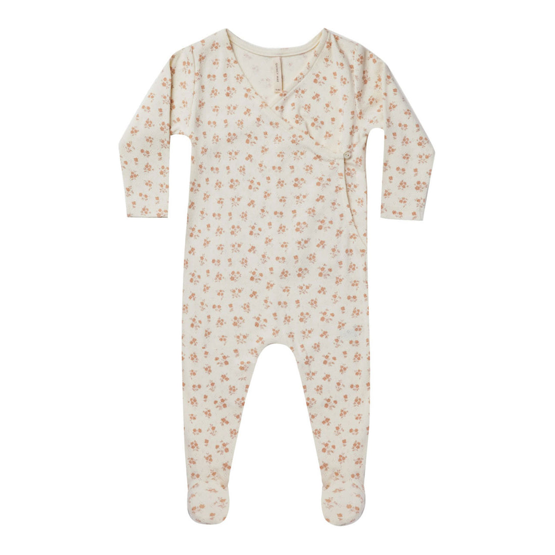 Quincy Mae Pointelle Wrap Footie | Blush Floral