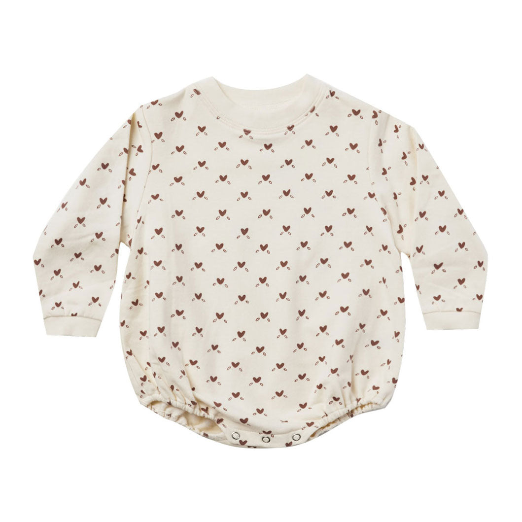 Quincy Mae Bubble Fleece Romper | Hearts