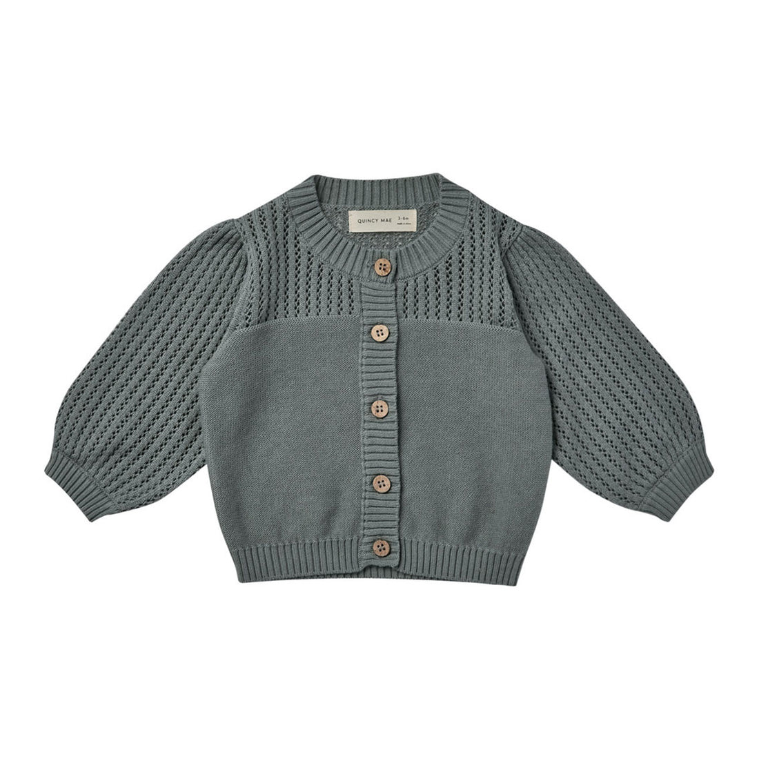 Quincy Mae Pointelle Knit Cardigan | Dusk