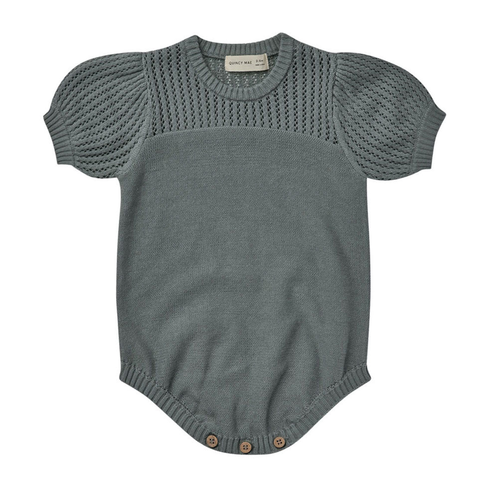 Quincy Mae Pointelle Knit Romper | Dusk