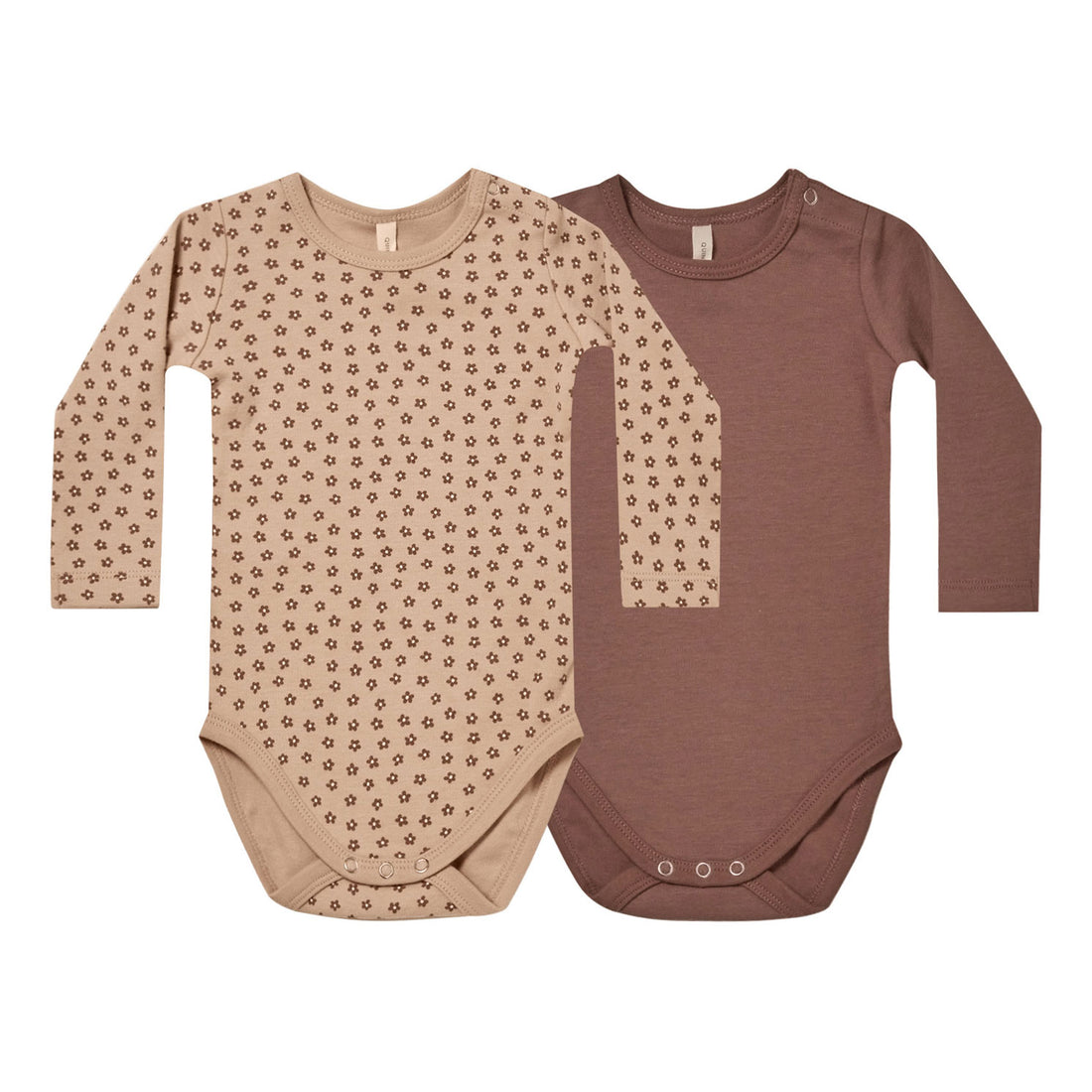 Quincy Mae Jersey Bodysuits, 2-Pack | Ditsy Bloom, Pecan
