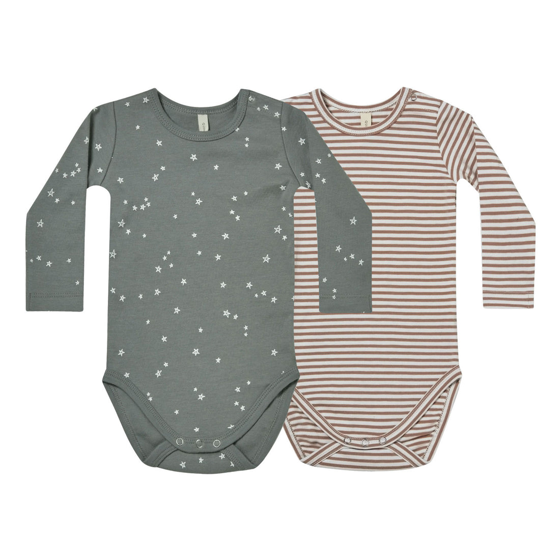 Quincy Mae Jersey Bodysuits, 2-Pack | Stars, Cocoa Stripe