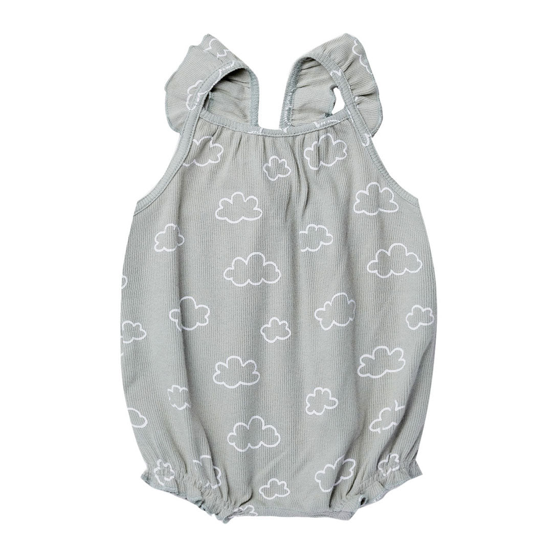 Quincy Mae Clouds Ribbed Ruffle Romper
