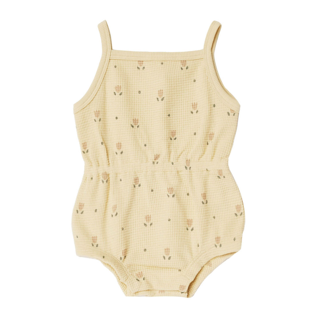 Quincy Mae Dutch Floral Waffle Cinch Romper