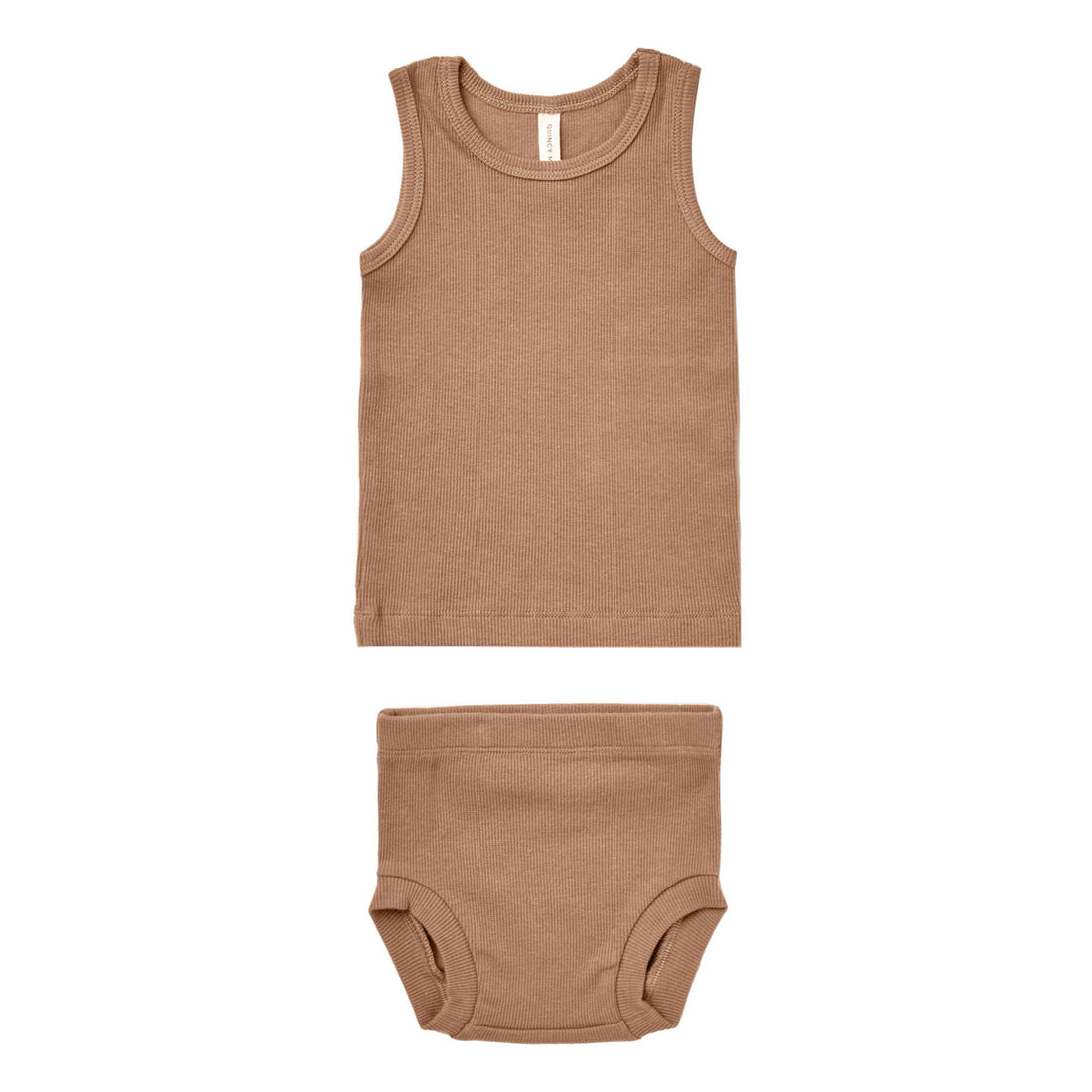 Quincy Mae Clay Ribbed Tank + Bloomer Set