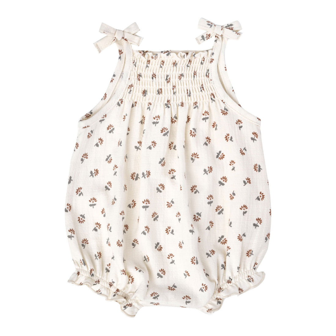 Quincy Mae Daisy Smocked Woven Romper