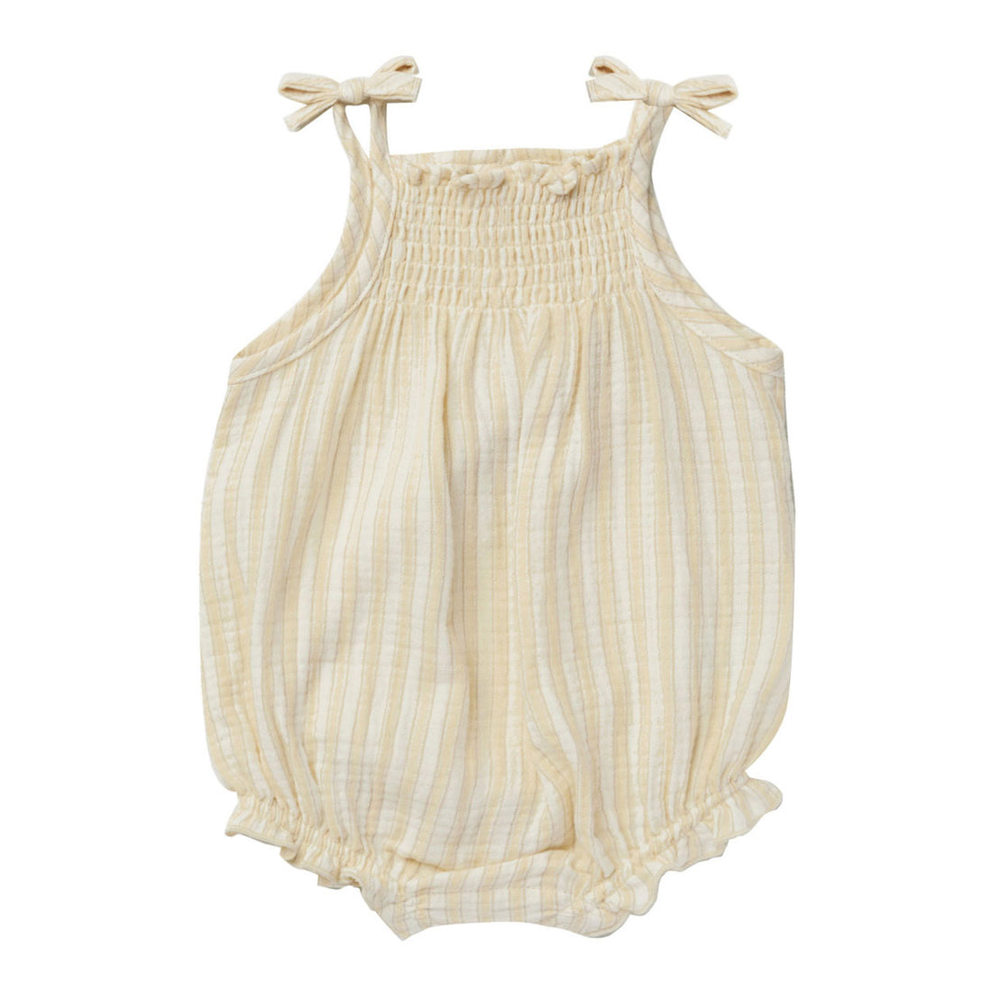 Quincy Mae Vintage Stripe Smocked Woven Romper