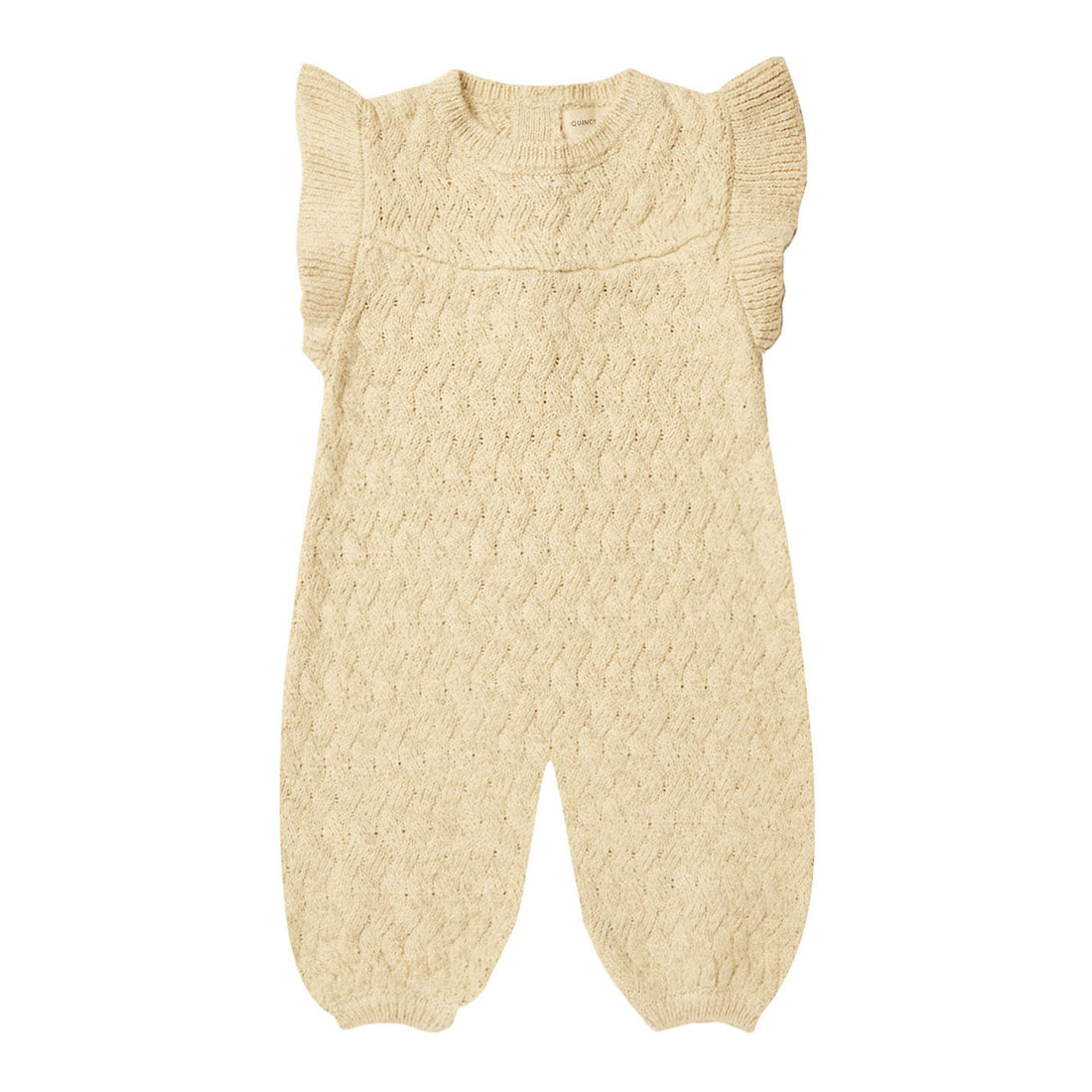 Quincy Mae Heathered Yellow Mira Knit Romper