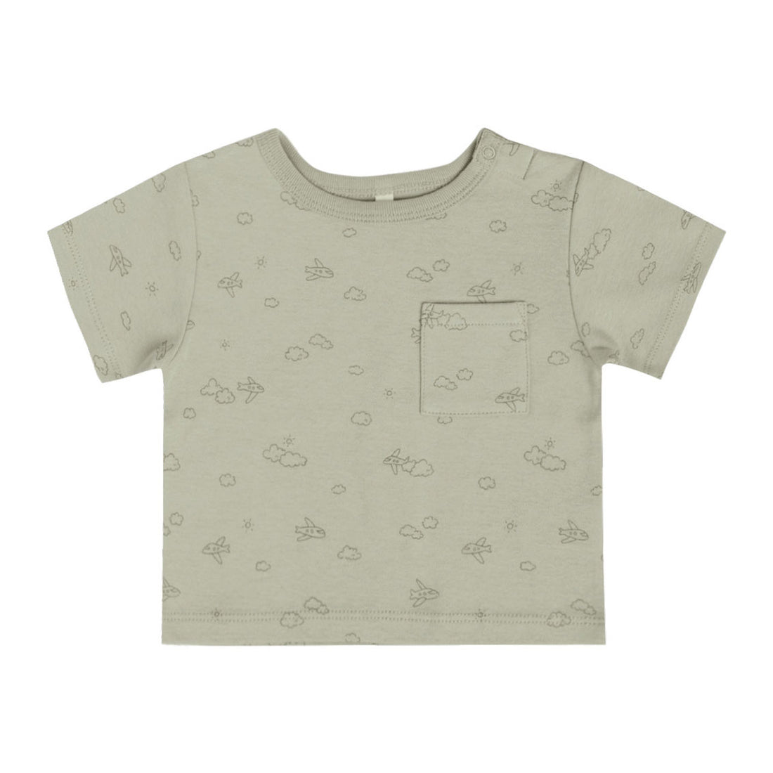 Quincy Mae Boxy Pocket Tee | Airplanes