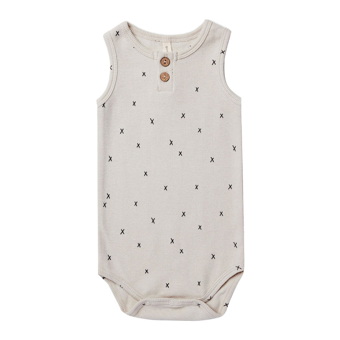 Quincy Mae Sleeveless Henley Bodysuit | Criss Cross
