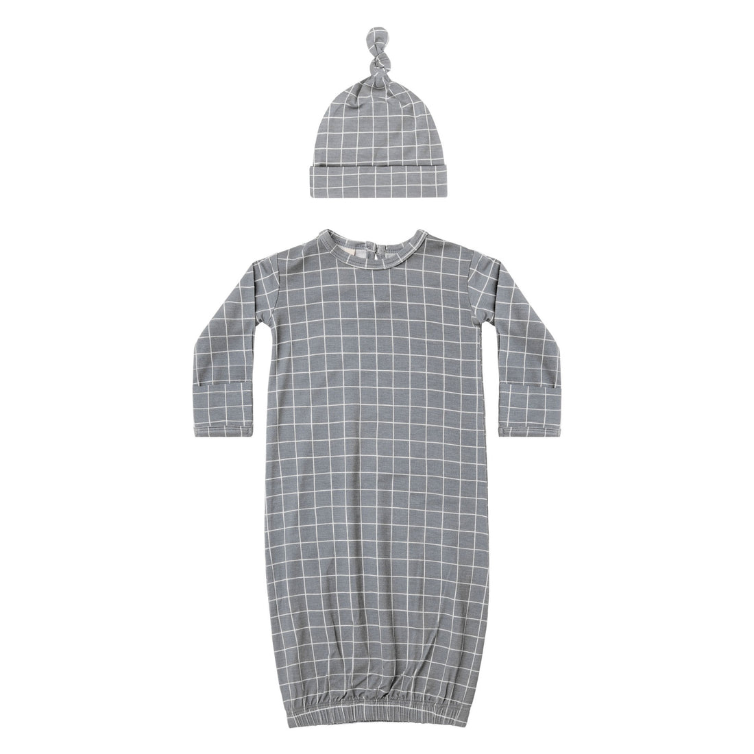 Quincy Mae Bamboo Baby Gown & Hat Set | Grid