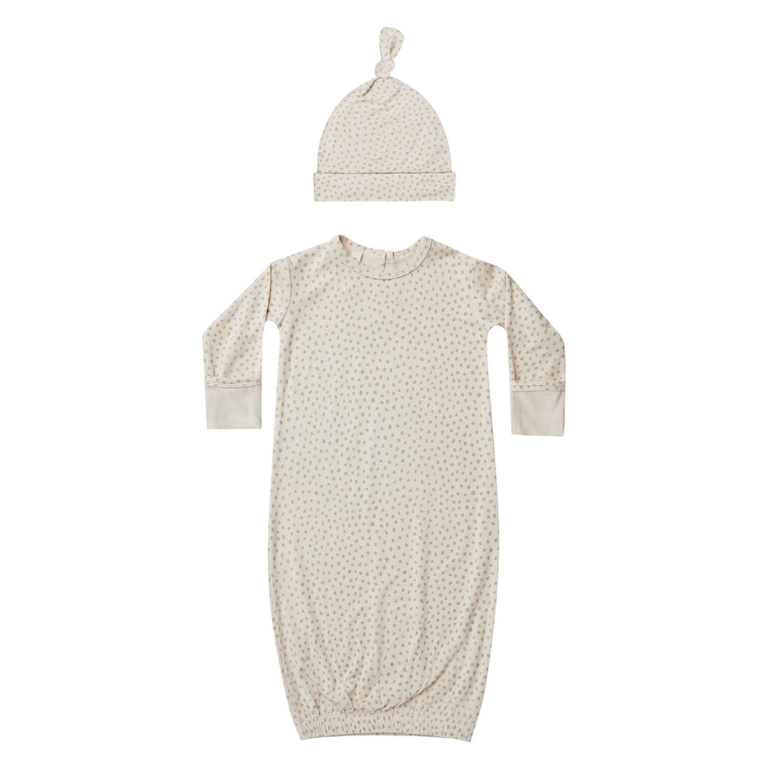 Quincy Mae Bamboo Baby Gown & Hat Set | Speckles