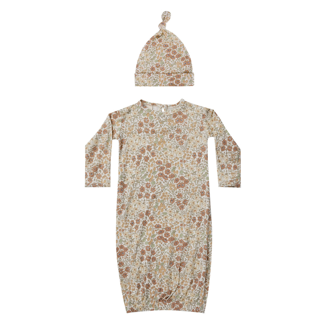 Quincy Mae Bamboo Baby Gown & Hat Set | Wildflowers