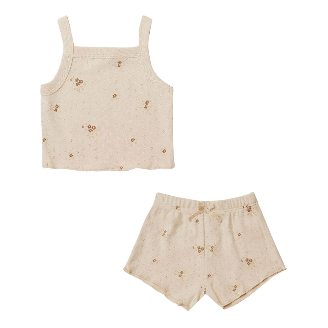Quincy Mae Pointelle Tank + Shortie Set | Ditsy Clay