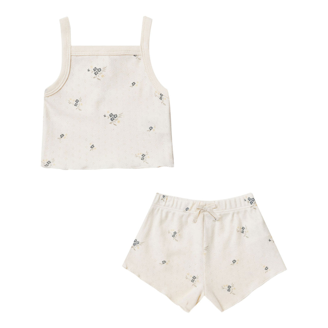Quincy Mae Pointelle Tank + Shortie Set | Ditsy Ocean