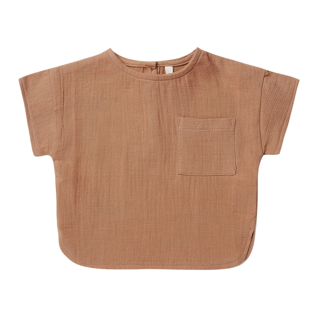 Quincy Mae Woven Boxy Top | Clay