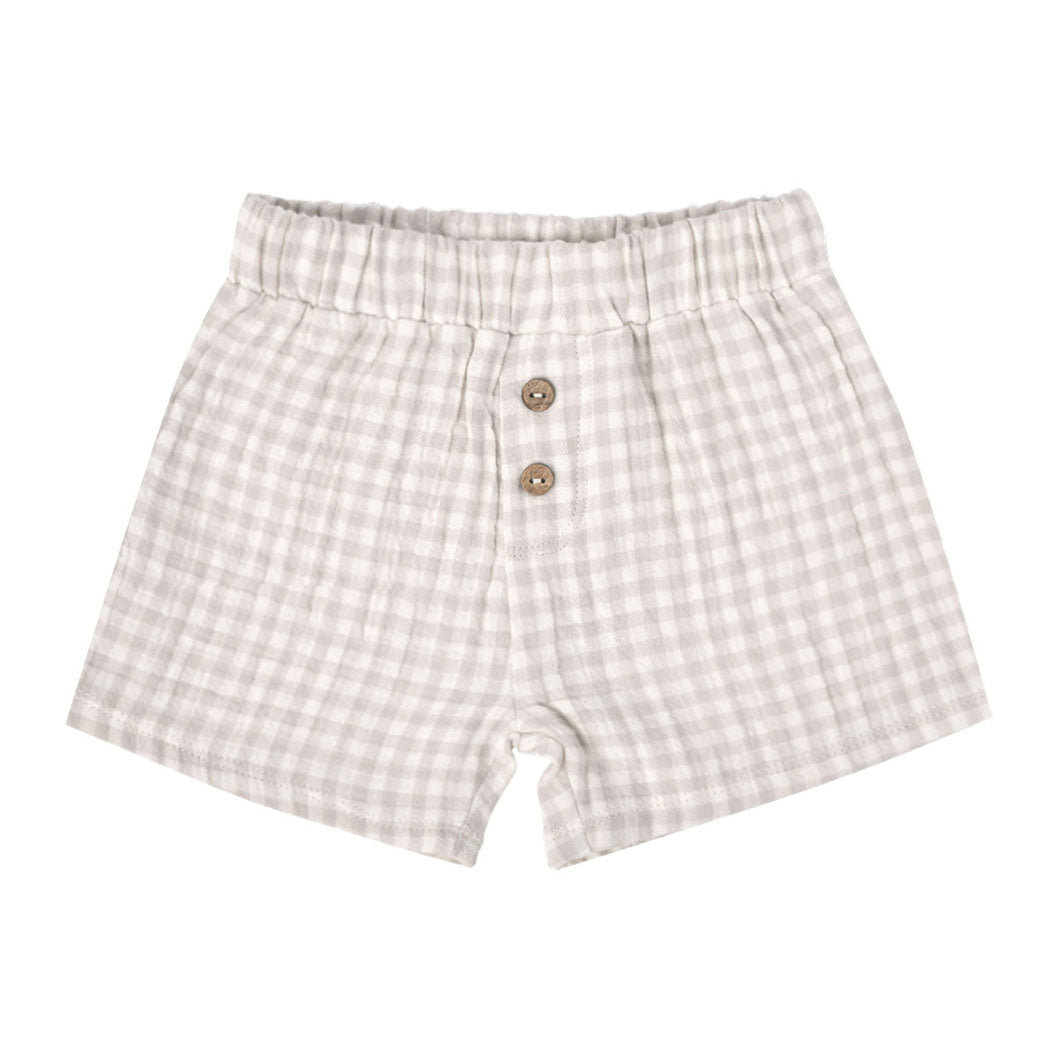 Quincy Mae Woven Short | Silver Gingham