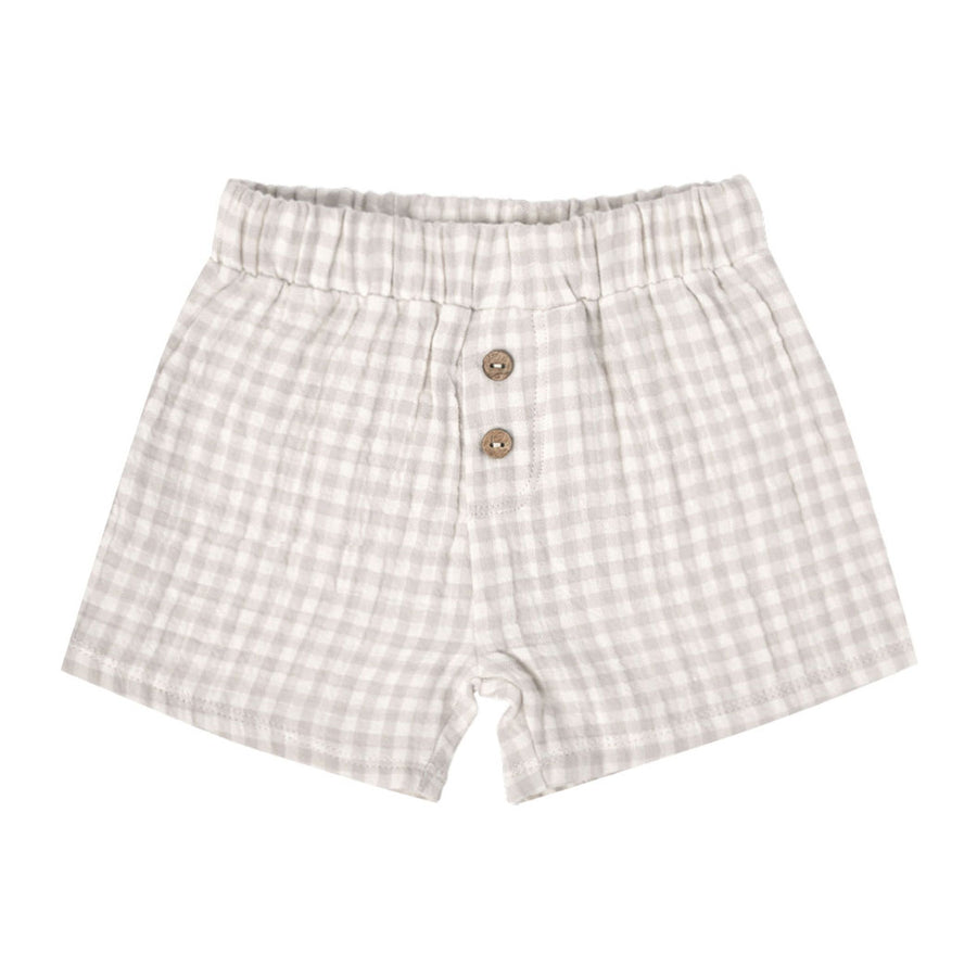 Quincy Mae Woven Short | Silver Gingham