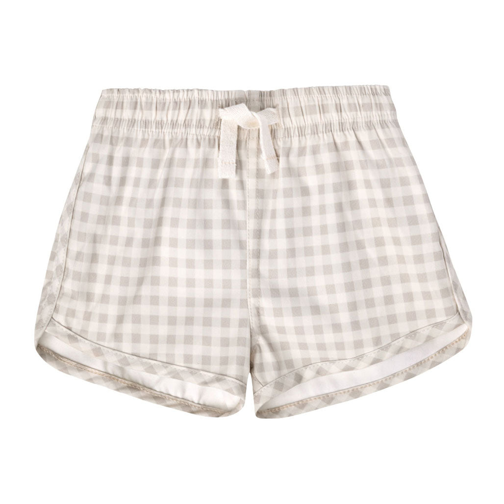 Quincy Mae Boys Swim Shorts | Silver Gingham