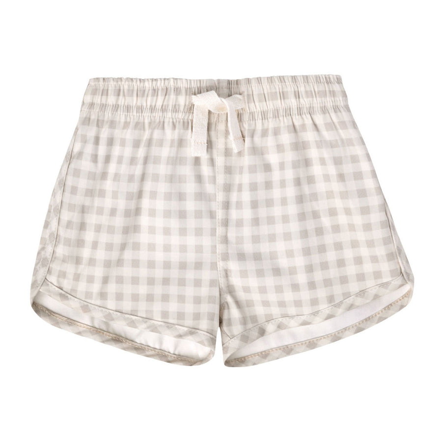 Quincy Mae Boys Swim Shorts | Silver Gingham