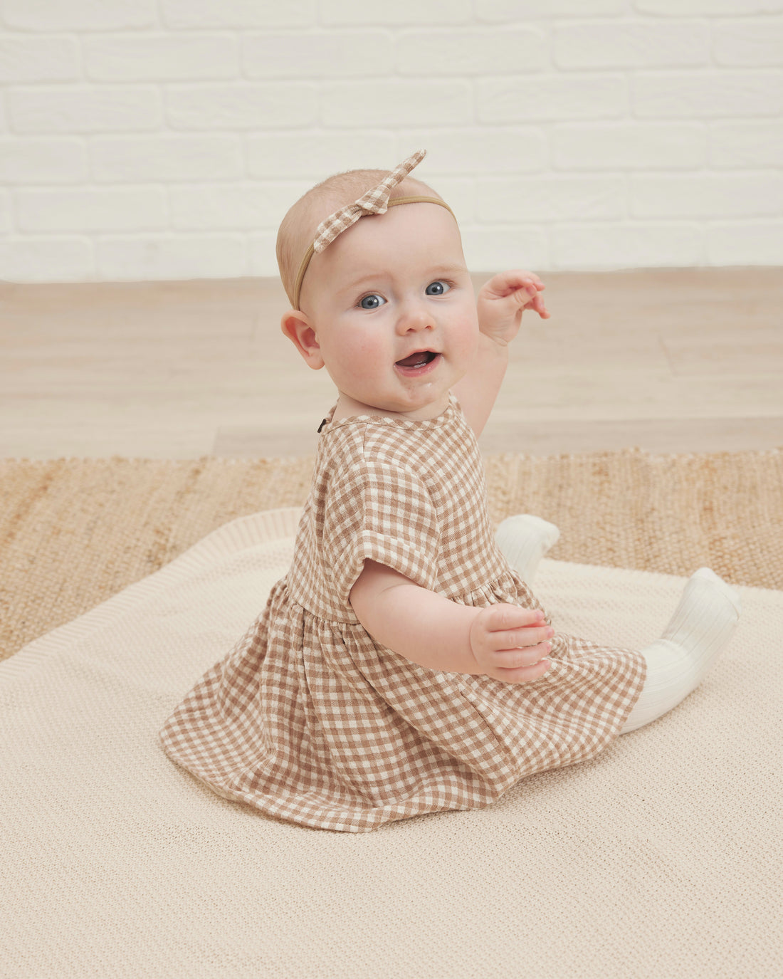 Quincy Mae Brielle Dress | Cocoa Gingham
