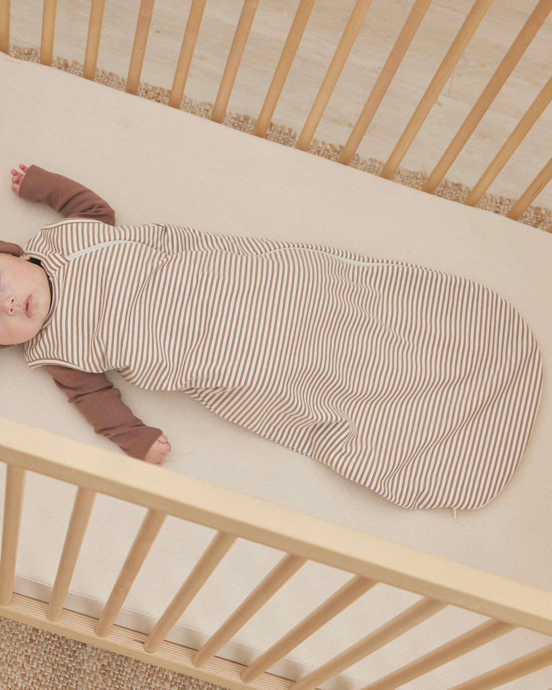 Quincy Mae Jersey Sleeping Bag | Cocoa Stripe