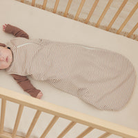 Quincy Mae Jersey Sleeping Bag | Cocoa Stripe