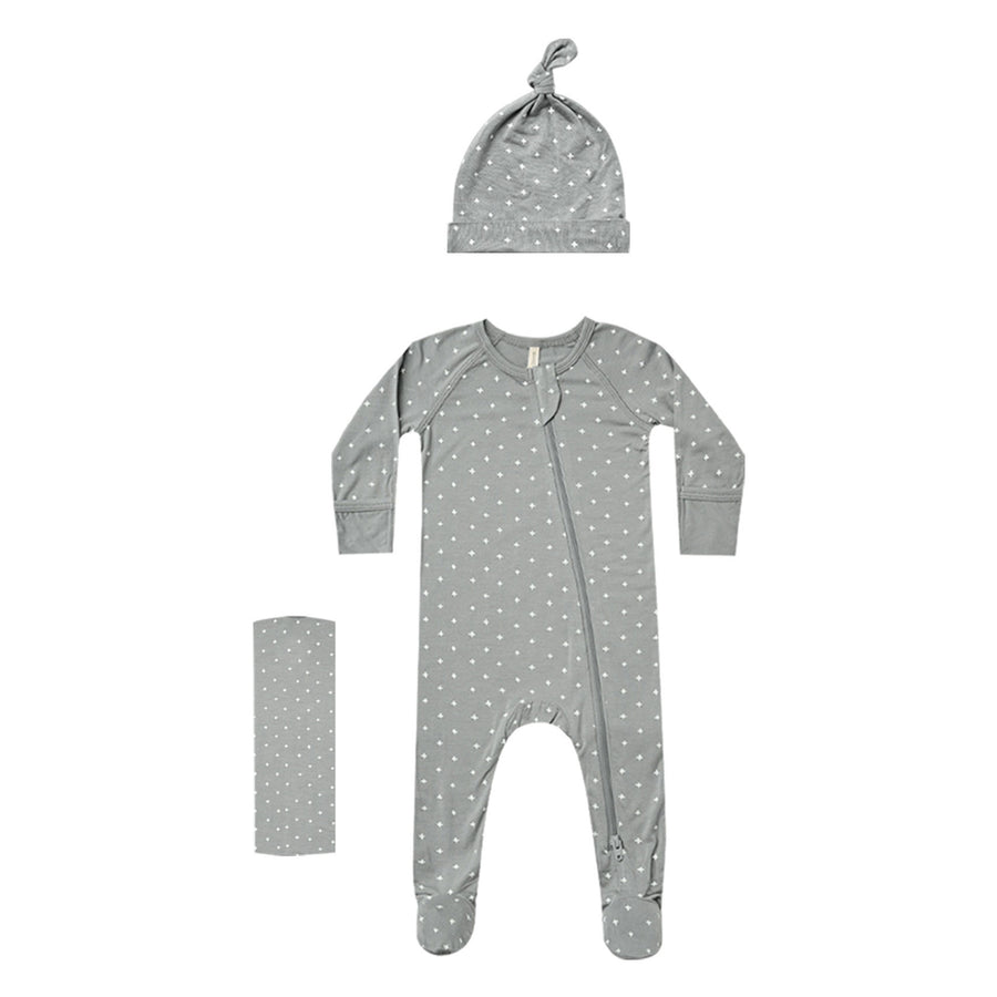 Quincy Mae Bamboo Layette Set-Criss Cross