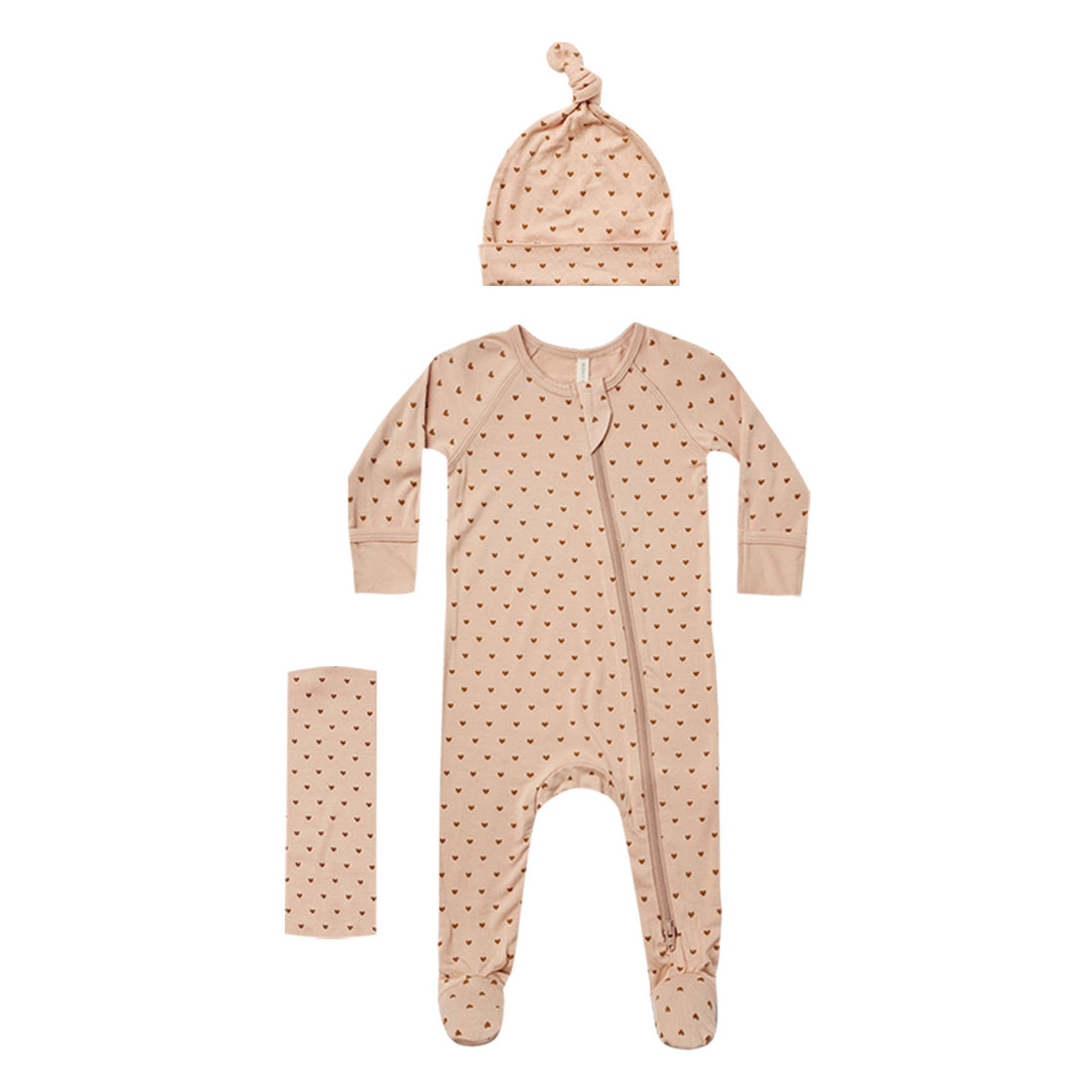 Quincy Mae Bamboo Layette Set-Hearts