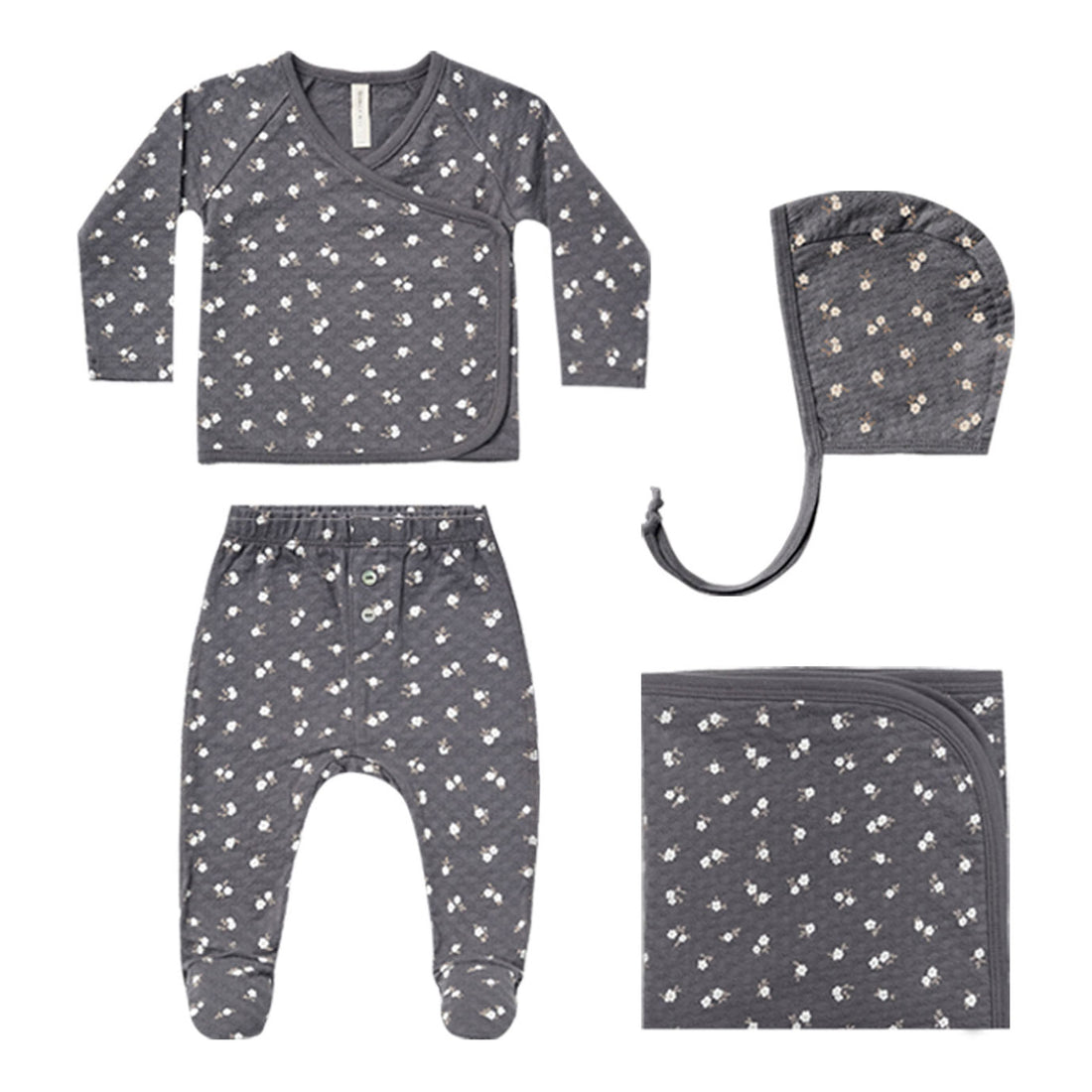 Quincy Mae  Dark Floral Pointelle Bringing Home Baby Set