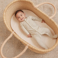 Quincy Mae Full Snap Footie | Pistachio Stripe