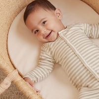 Quincy Mae Full Snap Footie | Pistachio Stripe