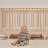 Quincy Mae Terry Tee Set | Ocean + Latte Stripe